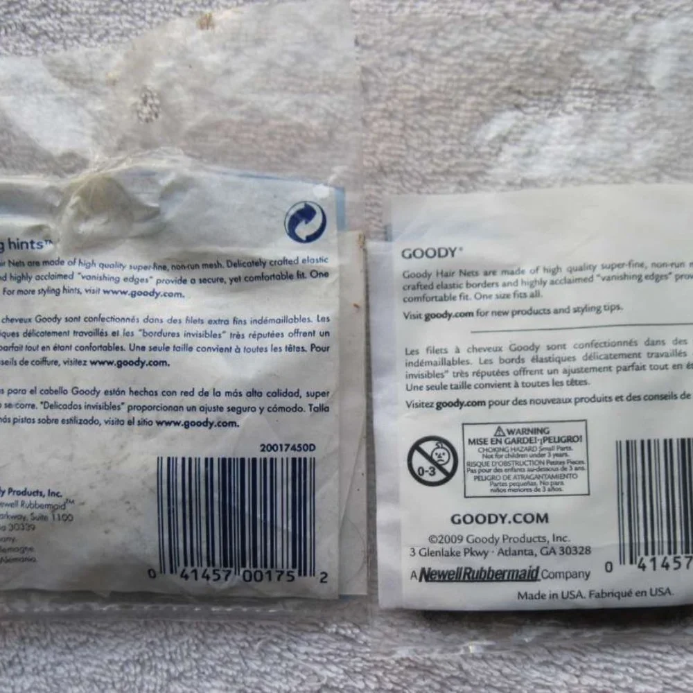 2 Goody Invisible Mesh Hair Nets Elastic Borders Edges Comfortable Hold Protect